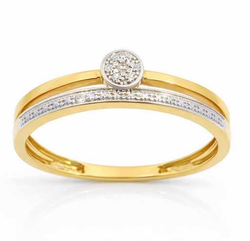 [9K0067] 9 KARAT TWO TONE GOLD RING 