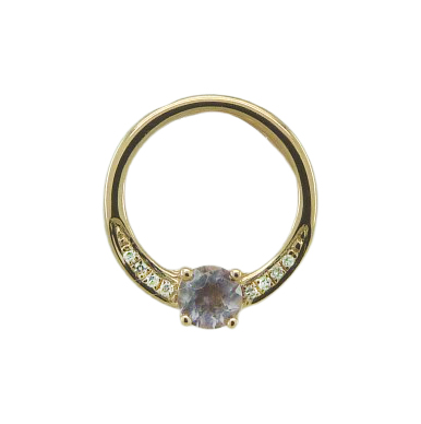 [B4068R/0.02] COLGANTE ORO ROSA 12MM 8BRILLANTES 0.017 CT H-SI Y TOPACIO