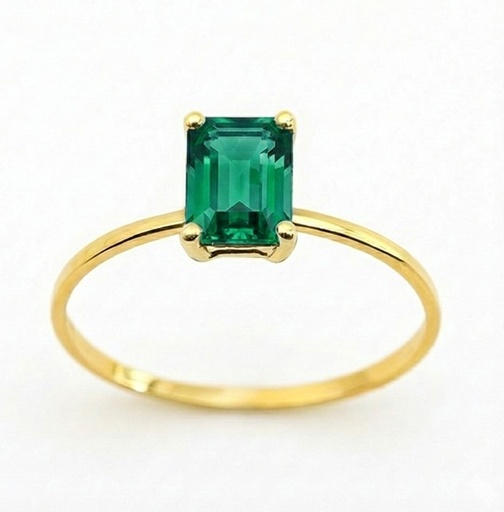 [3974/SE] SORTIJA ESMERALDA NATURAL  7x5MM