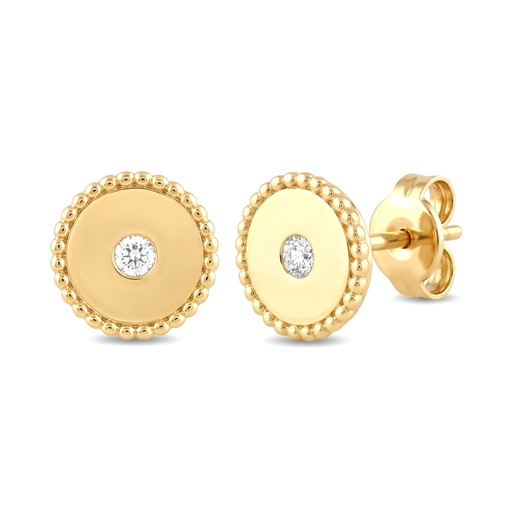 [9K0078] 5MM ROUND STUD EARRINGS WITH CZ.9 KARAT