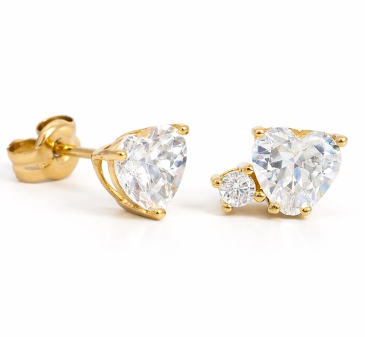 [9K00226P] PENDIENTE CORAZON 2 GARRAS 6MM