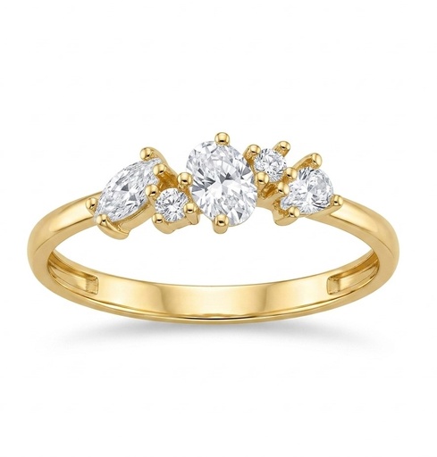 [9K0084] 9 KARAT GOLD RING WITH CZ