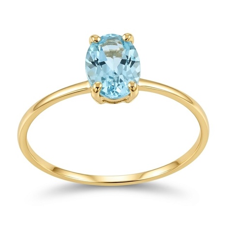 [00227/SA] 7x5MM OVAL BLUE TOPAZ RING