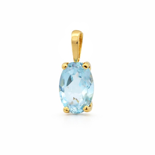 [00227/CA] 7x5MM BLUE TOPAZ PENDANT