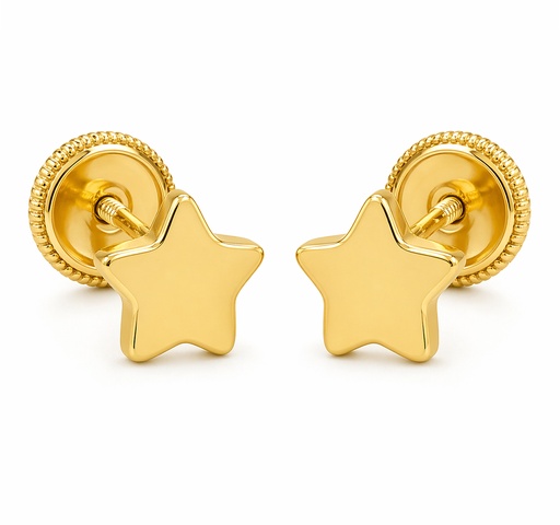 [5611/4] 4MM STARS BABY EARRINGS.SCREWBACK