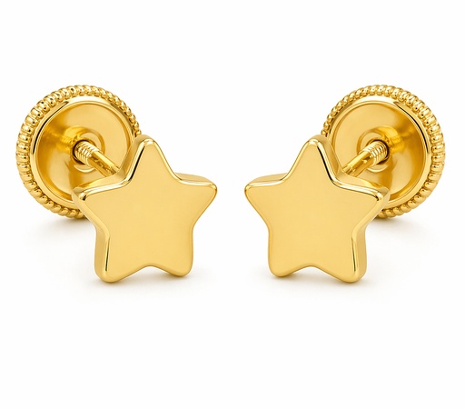 [5611/5] 5MM STARS BABY EARRINGS.SCREW BACK