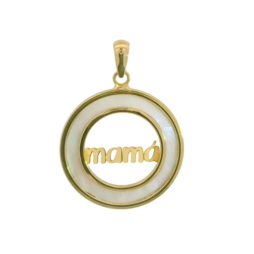 [3846] 20MM MOTHER OF PEARL "MUM"PENDANT.