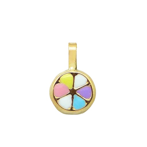 [5444/C] 6'5MM ENAMEL ROUND PENDANT.