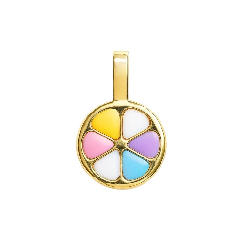 [5444/C] 6'5MM ENAMEL ROUND PENDANT.