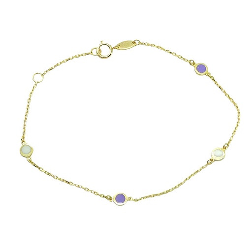 [5434] ENAMELED DISCS BRACELET.18CM.