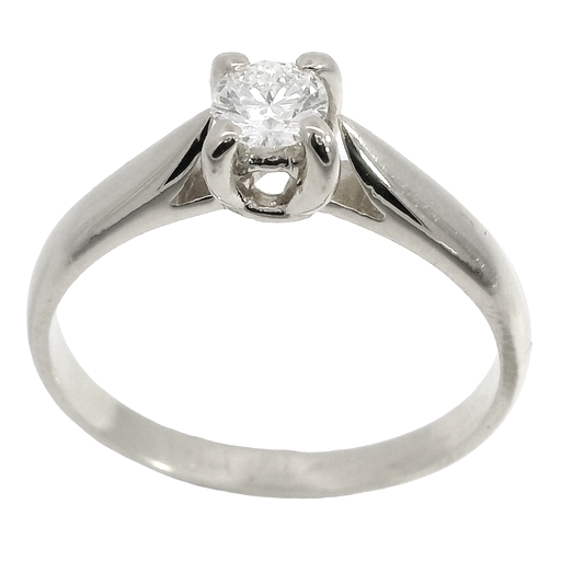 [B4184/11] SOLITARIO ORO BLANCO BRILLANTE 3.00MM VS-H 0.11 CT