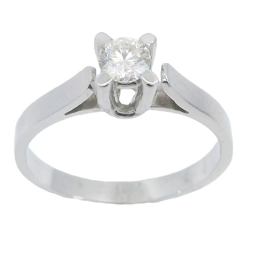 [B4018/25] 4 MM DIAMOND SOLITAIRE RING.0.25 CT.VS H