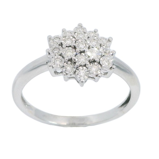 [B4110/0.10] SORTIJA CUAJO 19 BRILLANTES H-SI 0.095 CT TW
