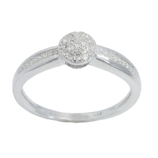 [B4100/0.10] PRINCESS CUT DIAMOND RING.H-SI 0.10 CT TW