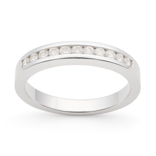 [B4019/20] HALF ETERNITY DIAMOND RING.VS-H 0.20 CT TW 