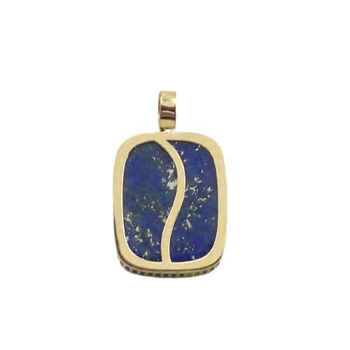 [5385/C] 10x8MM ANTIC LAPISLAZULI PENDANT.