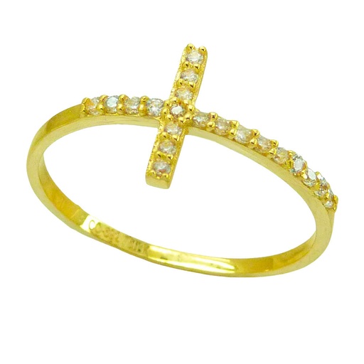 [5167] CZ CROSS RING.