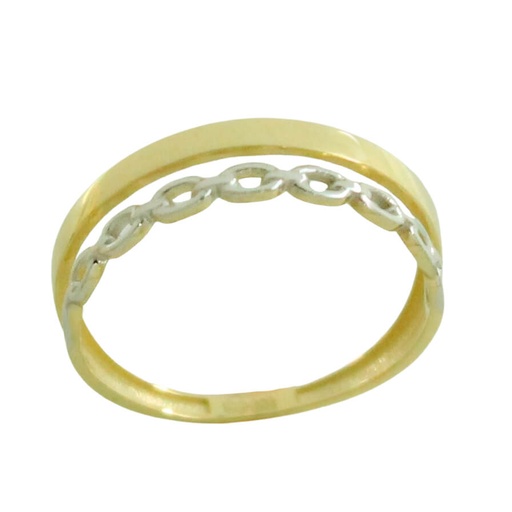 [5762] TWO TONE GOLD RING.