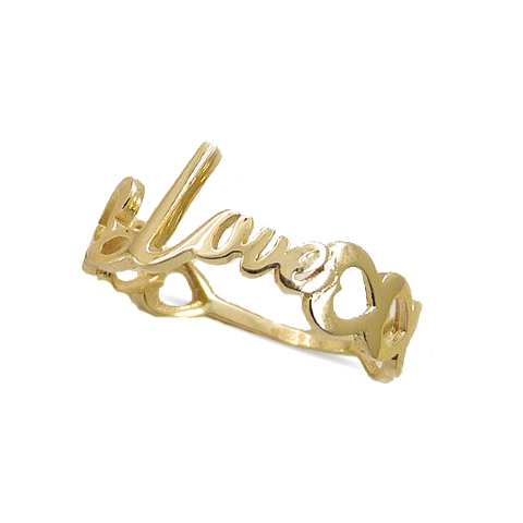 [4727] "LOVE"AND HEARTS RING.