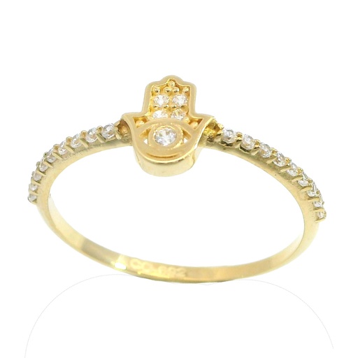 [5153] HAMSA RING WITH CZ.