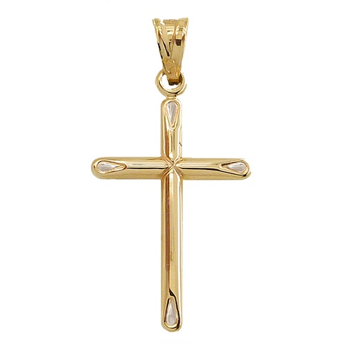 [4458] CRUZ SIN CRISTO BICOLOR 32x19MM