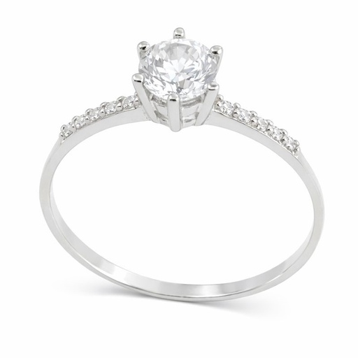 [4410B] WHITE GOLD RING WITH CZ