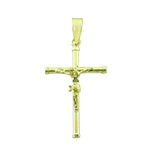 [1281] CRUZ TUBO CON CRISTO 21x13x1.5MM CON TAPON