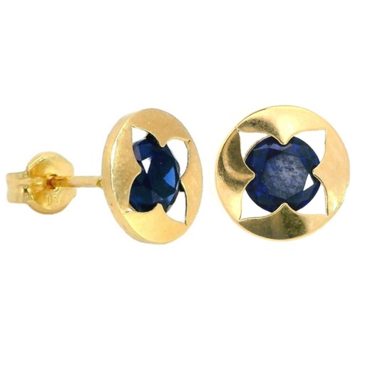 [5915Z] 8MM ROUND PENDANT WITH SAPPHIRE COLOR CZ.