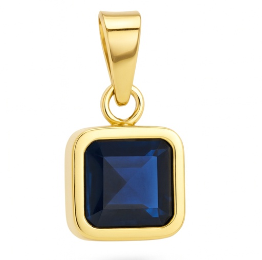 [5912/CZ] 6x6MM SAPPHIRE COLOR SQUARE CZ PENDANT.
