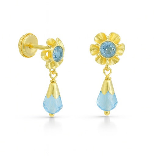 [1516/2A] 15MM BLUE CRYSTAL EARRINGS.SCREW BACK