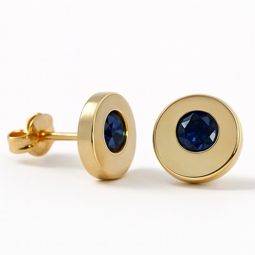 [5620Z] PENDIENTES CHATON NANO ZAFIRO.9MM.PRESION