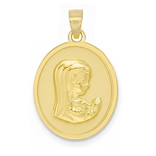 [5943] MEDALLA VIRGEN NIÑA OVAL SATINADA 15X13 MM