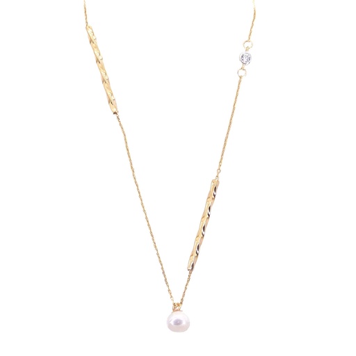 [5655] NECKLACE WITH FRESHWATER PEARL.45CM CHAIN.