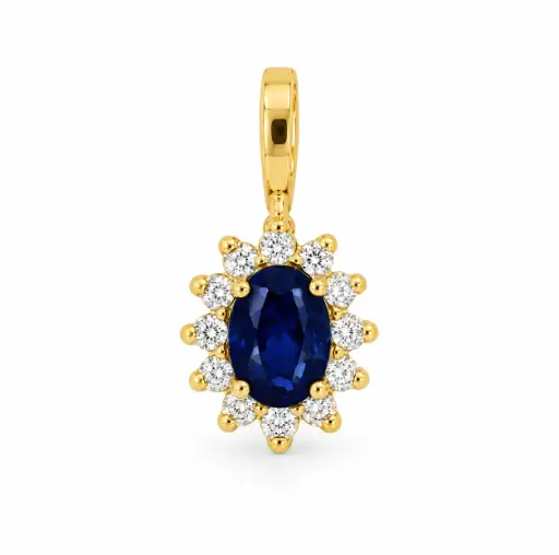 [5962CZ] COLGANTE ROSETON ZAFIRO DE 4x3MM Y CIRCONITAS.