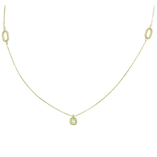 [5704] NECKLACE WITH CZ.45CM CHAIN.