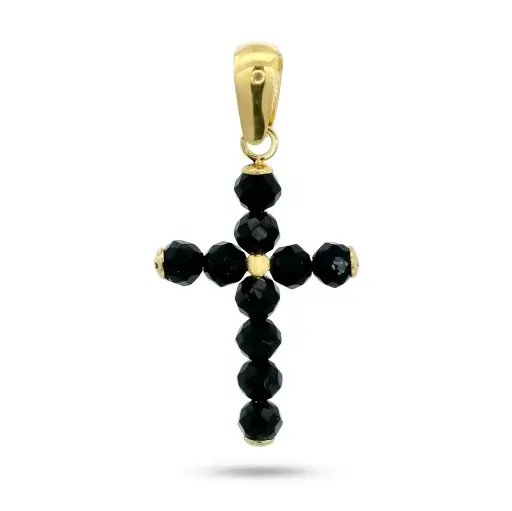 [00083S] 2'5MM ESPINEL BALLS CROSS PENDANT.15x10MM