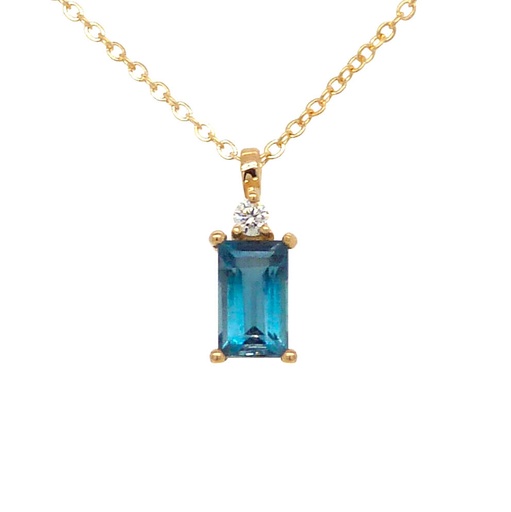 [5663] 5x3MM LONDON BLUE TOPAZ NECKLACE.
