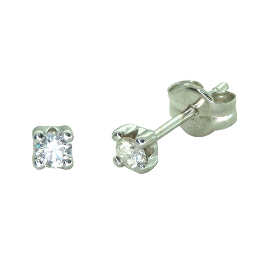 [B4130B] 2MM STUD EARRINGS.1.7MM DIAMONDS H-SI 0.06 CT TW.WHITE GOLD.