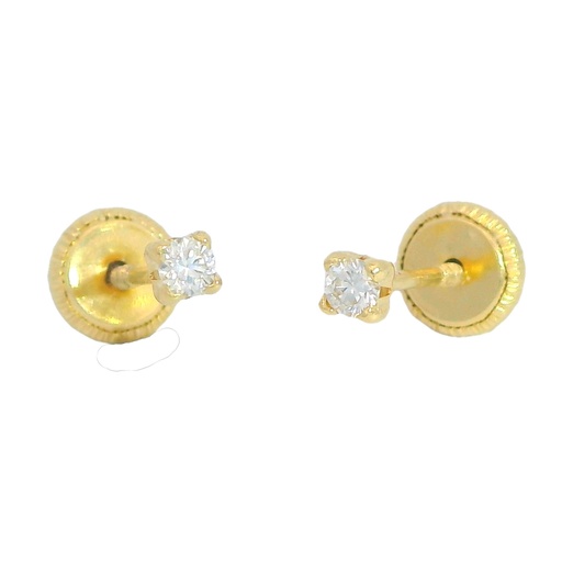 [B4130/1] STUD EARRINGS WITH 2'00MM DIAMONDS 0.06 CT TW H-SI.