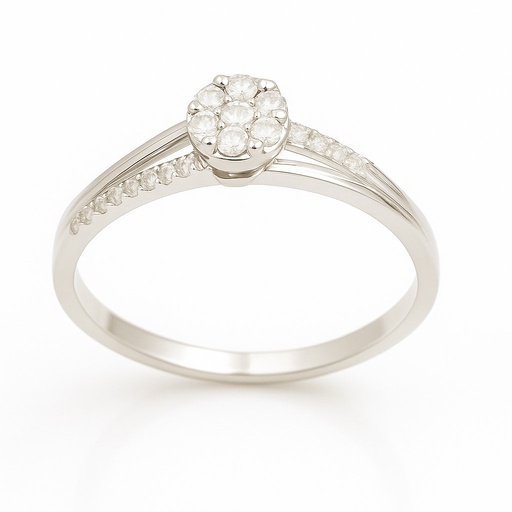 [B4190/0.17] WHITE GOLD DIAMOND RING.QUALITY SI 1 ,COLOR H.0.17 CT TW