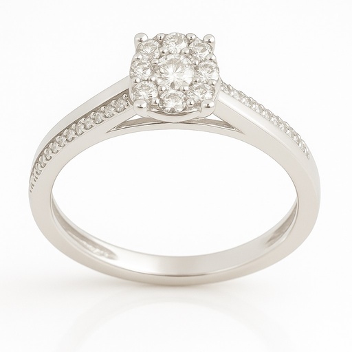 [B4191/0.26] WHITE GOLD DIAMOND RING.QUALITY SI 1 ,COLOR H.0.26 CT TW