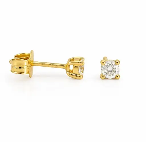 [B4122/0.20] PENDIENTES GARRA FUNDICION DE 3MM.BRILLANTES H-SI 1. 0.20 CT TW