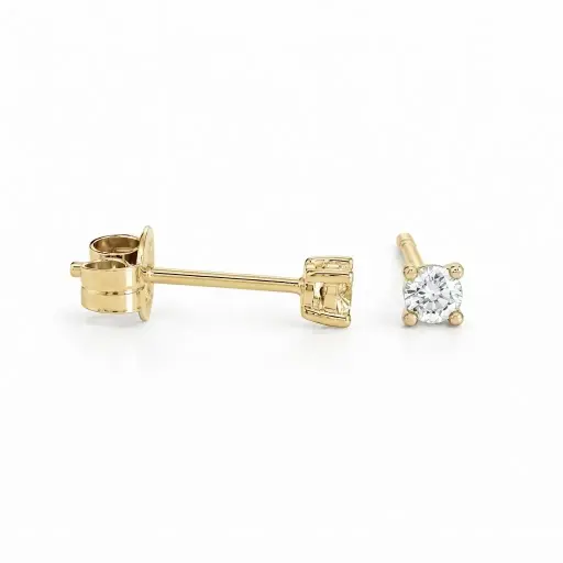 [B4122/0.05] DIAMOND STUD EARRINGS.QUALITY SI.COLOR H..0.05 CT TW.2 MM