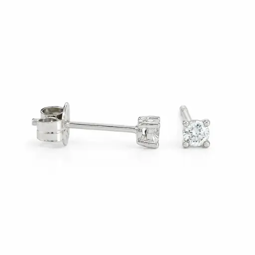 [B4122/0.05B] DIAMOND STUD EARRINGS.QUALITY SI.COLOR H.WHITE GOLD.0.05 CT TW.2'5MM