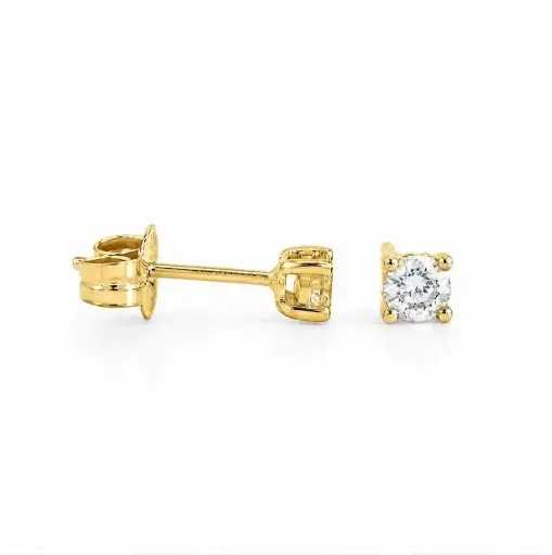[B4122/0.10] DIAMOND STUD EARRINGS.QUALITY SI.COLOR H. 0.10 CT TW.2'5MM