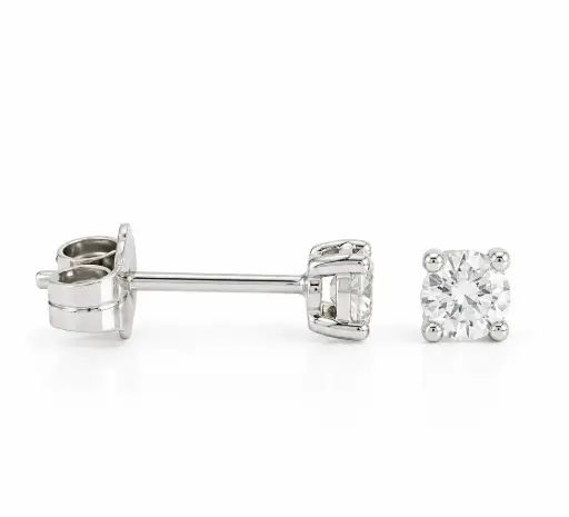 [B4122/0.50B] PENDIENTES GARRA FUNDICION DE 4MM.BRILLANTES H-SI 1. 0.50 CT TW.