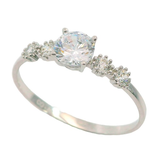 [4480/1B] 5MM CZ WHITE GOLD RING