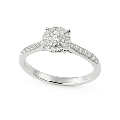 [B4194/0.30] SORTIJA BRILLANTES DI 10 RD 0.10 CT SI-H 14 SC 0.09 1RD 0.10 2RD 0.011 CT.0.30 CT TW