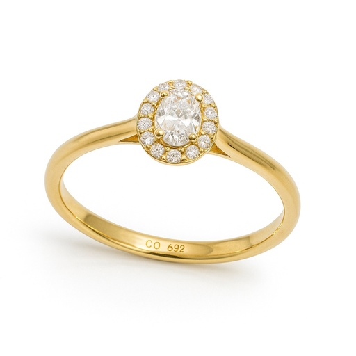 [B4199/0.20] SORTIJA BRILLANTES DI 1 OV 0.12 CT DI 12 SI-H 0.08 CT. 0.20 CT TW
