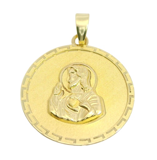 [00095] MEDALLA REDONDA SAGRADO CORAZON DE JESUS CON GRECA.17 MM
